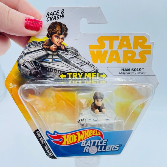 DisneyStar Wars Hot Wheels Battle Rollers Darth Vader Boba Fett Han Solo NEW NIP - Picture 3 of 11